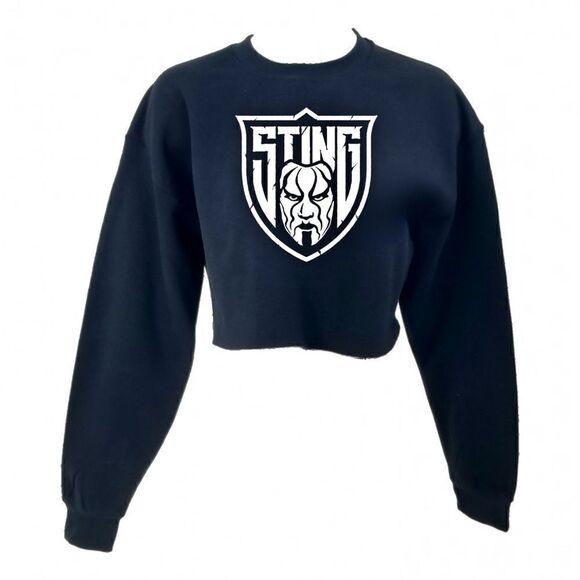 STING Wrestling Big Logo Reworked Cropped Crop Top Crewneck Sweatshirt Rock Rap - Picture 1 of 3